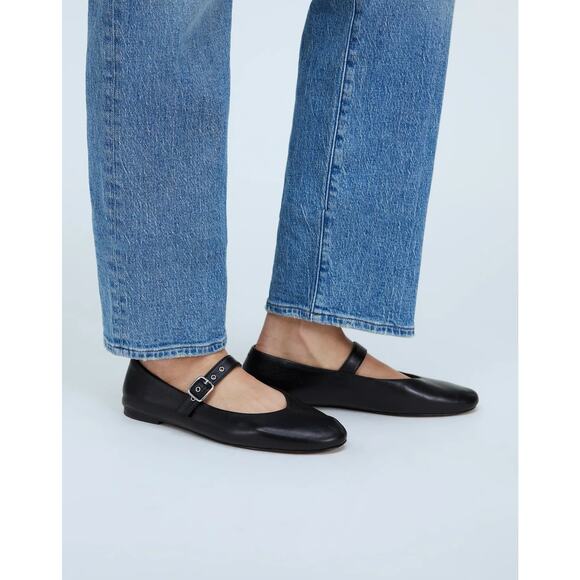 Madewell Women's The Remy Mary Jane Flat Round Toe Classic Black Size 6 NWOB - Picture 1 of 10